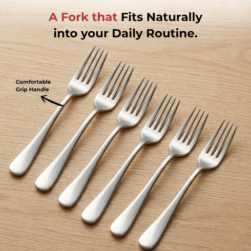 Vinod Decora Stainless Steel Dinner Fork Set of 12 Piece Heavy Gauge Steel Mirror Finish Rust Free Tough Strong and Durable