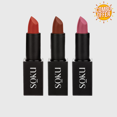 Soku Cosmetic Get Nude With Matte Lipstick (Pack of 3)