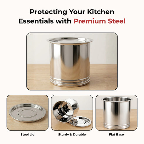 Vinod Stainless Steel Pawali 17 Litre with Highest Grade Stainless Steel Shiny Finish Rust Free and Easy to Clean No 14