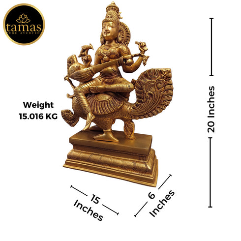 Tamas Brass Saraswati Maa Statue
