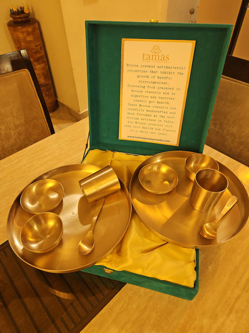 Tamas Bronze Shahi Dinner Set Gift Box (2 Sets)