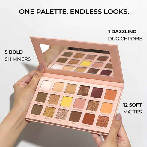 Praush Omni Nude Eyeshadow Palette - 18 versatile warm nude shades