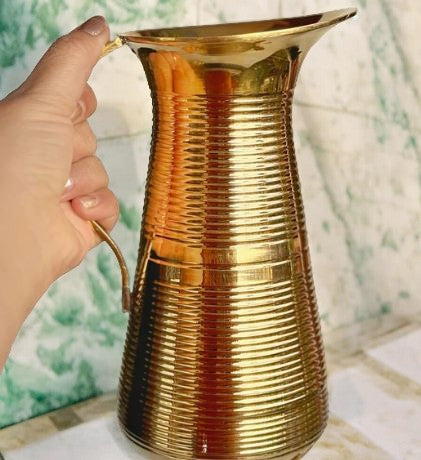 Tamas Brass Pitcher Shape Jug and 4 Glasses Set