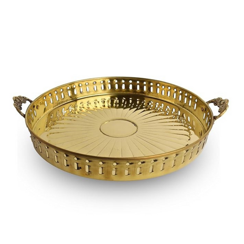 Brass Plate with Handle Puja Thali