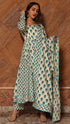 Pomcha Jaipur Paisely Cotton Kalidar Anarkali Set