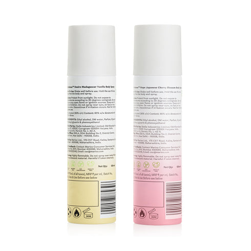 PureSense Hope Japanese Cherry Blossom Body Spray & Desire Madagascar Vanilla Body Spray | From the makers of Parachute Advansed
