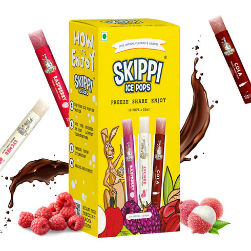 Skippi Ice Pops Cola| Lychee| Raspberry Flavor