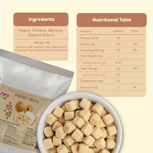 Rorosaur Chickoo Yogurt Melts