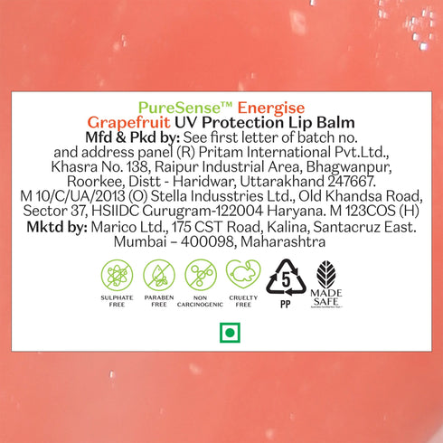 PureSense Grapefruit UV Protection Lip Balm | From the makers of Parachute Advansed