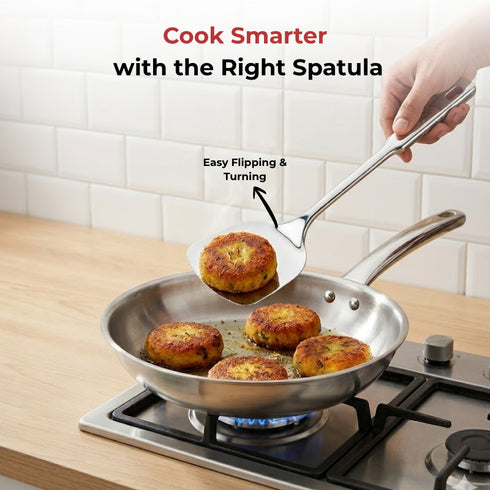 Vinod Stainless Steel Queens Palta Spatula Heavy Gauge Steel Easy to Clean Dishwasher Safe Rust Free No 1