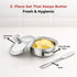 Vinod Stainless Steel Butter Pot with Butter Knife and Lid 100 gram Capacity Highest Grade Steel Rust Free Dishwasher Safe Tough Build