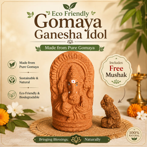 Eco friendly Gomaya Ganesha Idol With Free Moshak