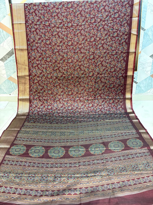Vasthrlay Kalamkari Digital Piece Navy