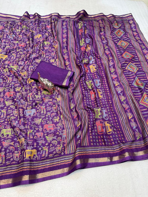 Vasthrlay Ghicha Kalamkari Print