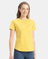 Super Combed Cotton Stripe Fabric Relaxed Fit Round Neck Half Sleeve T-Shirt