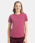 Super Combed Cotton Stripe Fabric Relaxed Fit Round Neck Half Sleeve T-Shirt