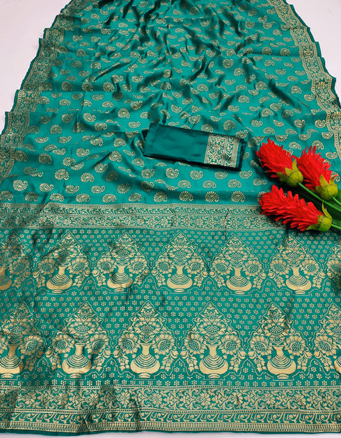 Vasthrlay Magenta Banarasi Saree