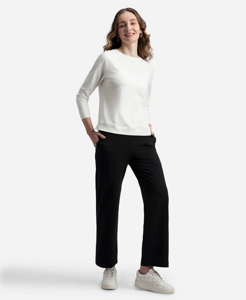 Super Combed Cotton Rich Relaxed Fit Wide Leg Pants with Side Pockets