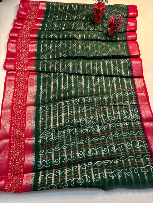 Vasthrlay Kalamkari Bandhani Contrast