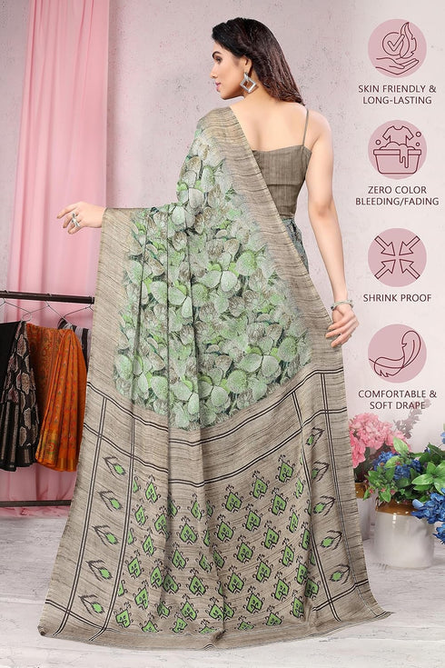 Vasthrlay Fashion Chiffon Dusty Turquoise Ethnic Wear