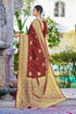 Vasthrlay Banarasi Maroon Ethnic Wear