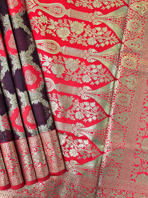 Vasthrlay Banarasi Weaving Contrast