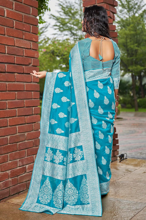 Vasthrlay Banarasi Purple Ethnic Wear