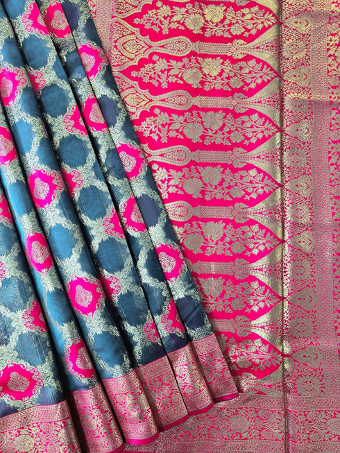 Vasthrlay Banarasi Weaving Contrast