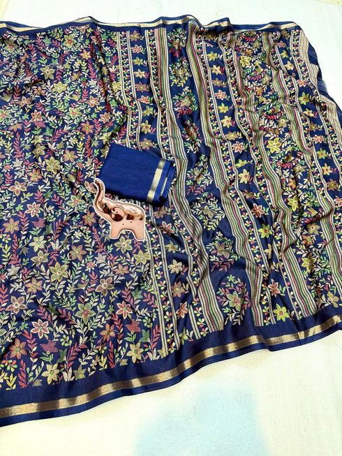 Vasthrlay Printed Beautiful Royalblue