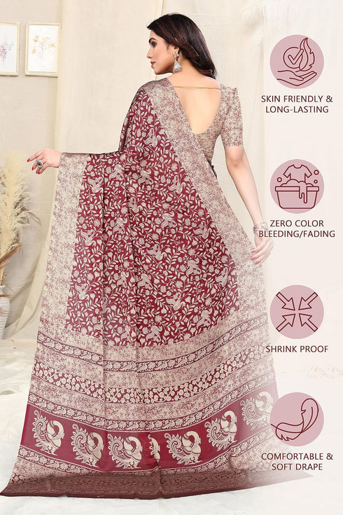 Vasthrlay Fashion Chiffon Georgette Teal Ethnic Wear