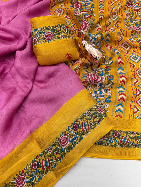 Vasthrlay Kalamkari Contrast Royalblue