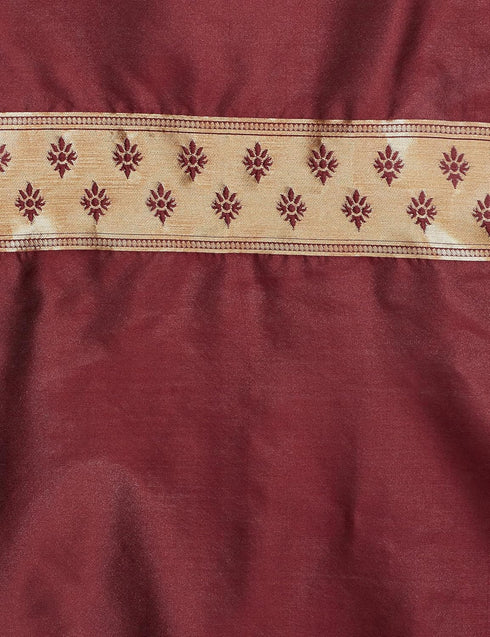 VasthrlayMaroon Banarasi Designing Pari Saree