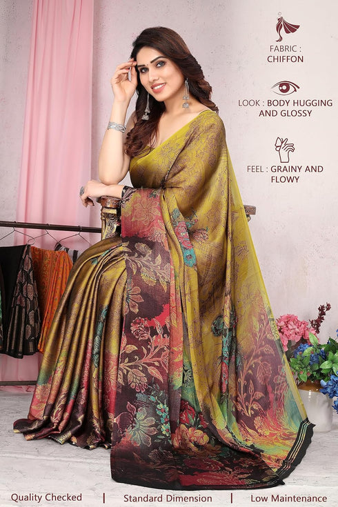 Vasthrlay Fashion Chiffon Dusty Turquoise Ethnic Wear
