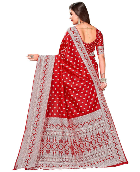 Vasthrlay Banarasi Red Ethnic Wear