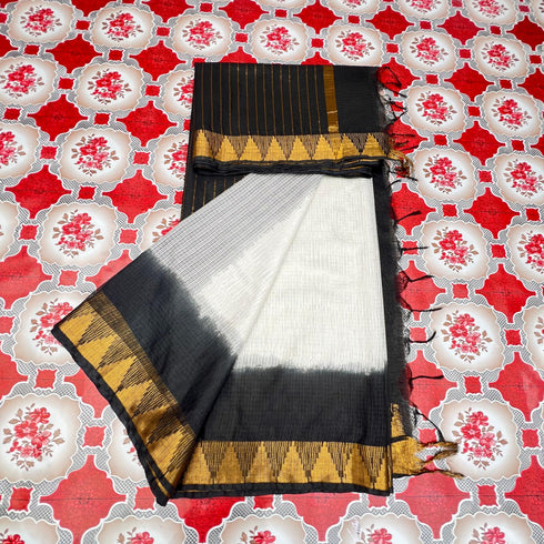 Vasthrlay Nr Handloom Bhagalpuri Running Green Orange