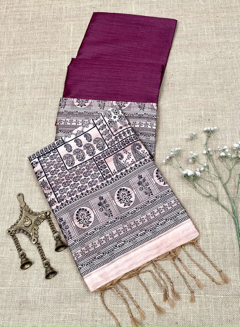 Vasthrlay Tussar Traditional Kalamkari