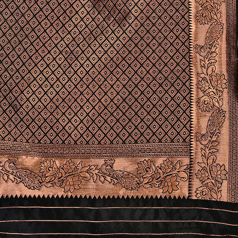 Vasthrlay Pink Kanjivaram Unstitched Saree