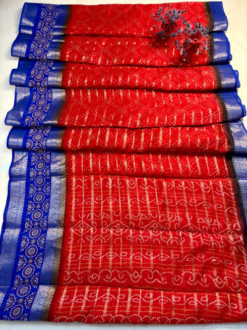 Vasthrlay Kalamkari Bandhani Contrast