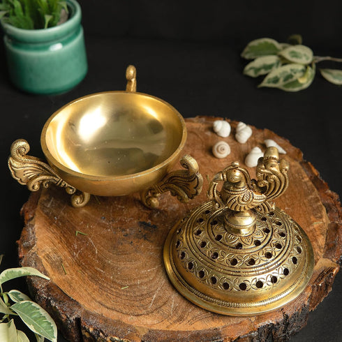 Brass Peacock Design Incense Burner 1200 Grams