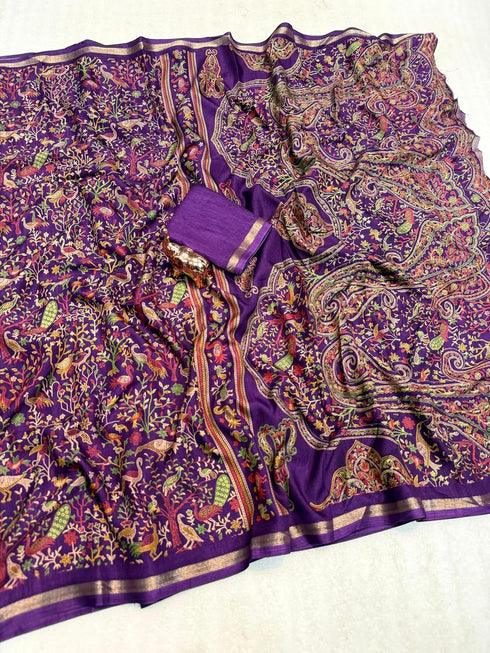 Vasthrlay Tussar Print Saree