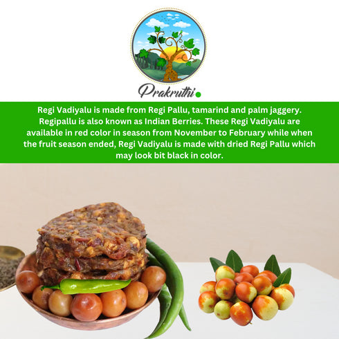 Prakruthi Regi Vadiyalu With Tamarind And Jaggery
