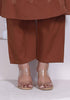 Miravan Womens Brown Floral Printed Angrakha Style Kurta with Palazzo