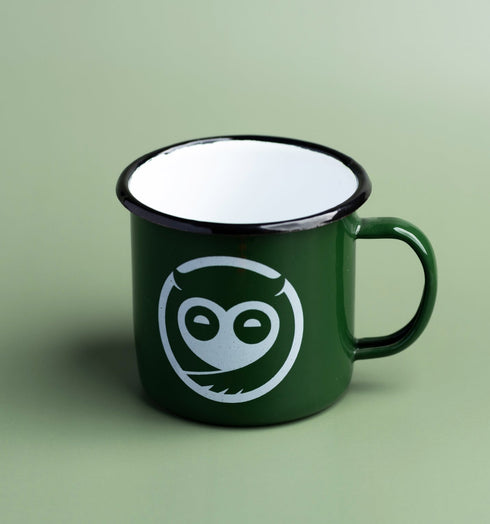Sleepy Owl Coffee Enamel Mug