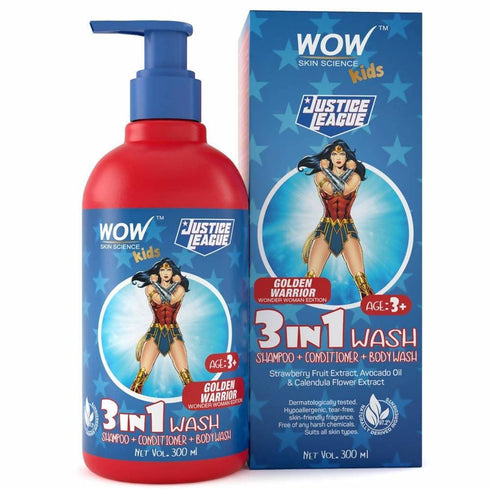 Wow Skin Science Kids 3 in 1 Wash Golden Warrior Wonder Woman Edition