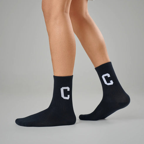 XYXX Crew Calf Length Socks - Ink Black