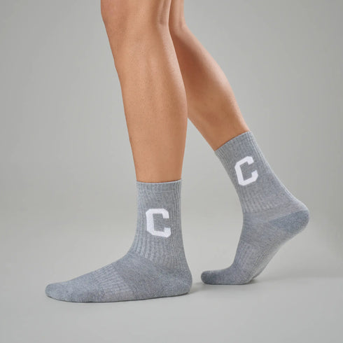 XYXX Crew Calf Length Socks - Concrete Grey