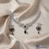 Glistening Ruby Leaf Necklace Set