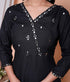 Miravan Womens Black Mirror work Angrakha Kurta and Palazzo Set