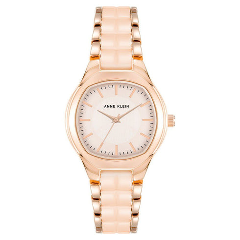 Anne Klein Quartz Analog Pink Dial Ceramic Strap Watch for Women