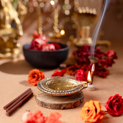 Samskara Home Anit Brass Diya